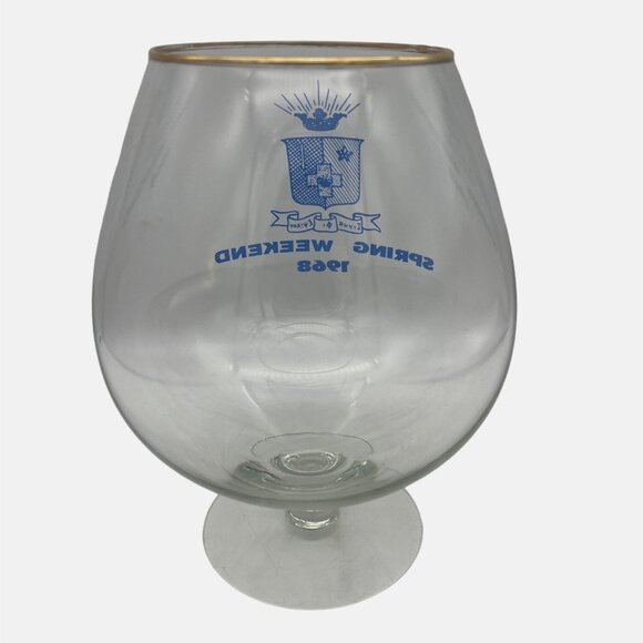 1968 Sigma Phi Epsilon Oversize Snifter Glass Fraternity Spring Weekend 8" - Picture 3 of 5